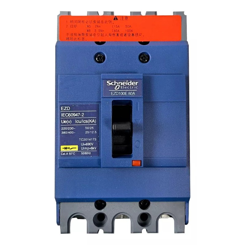 BREAKER SCHNEIDER ELECTRIC EZD100E3080N 80 AMP 3P BREAKER SCHNEIDER ELECTRIC EZD100E3080N 80 AMP 3P